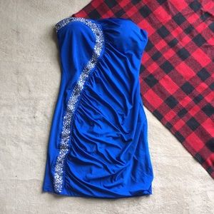 Royal Blue Blinged out Cocktail Dress
